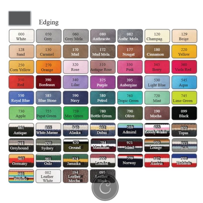 Equest stalgordijn randkleuren
