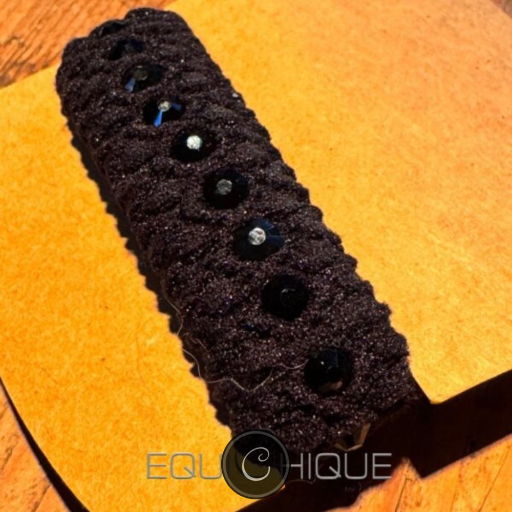 Knot elastiek met zwart stras