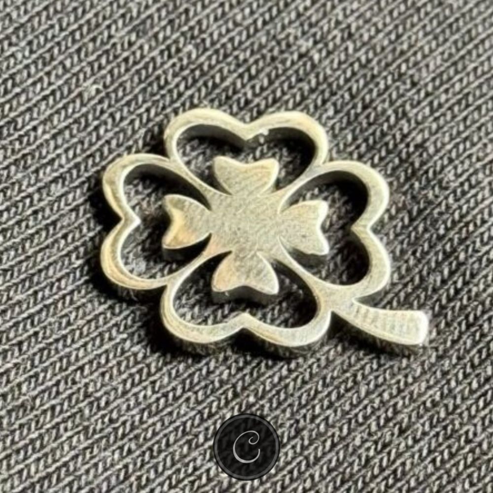 Reversspeld Klavertje vier Zilver