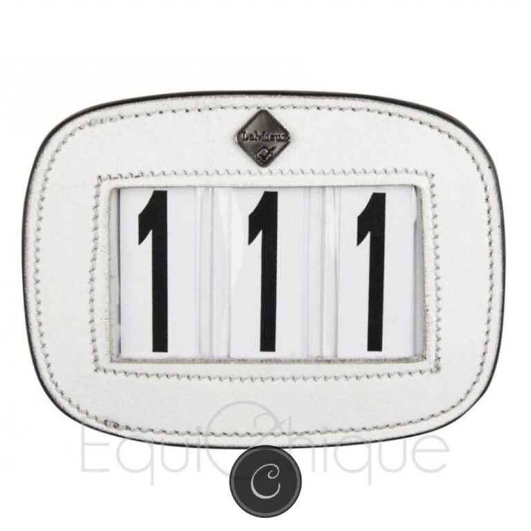 Startnummer LeMieux wit leer