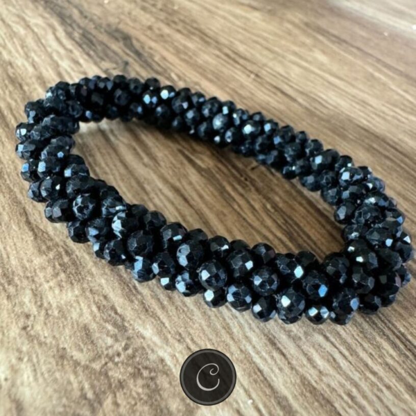 Zwart Glitter Knotband