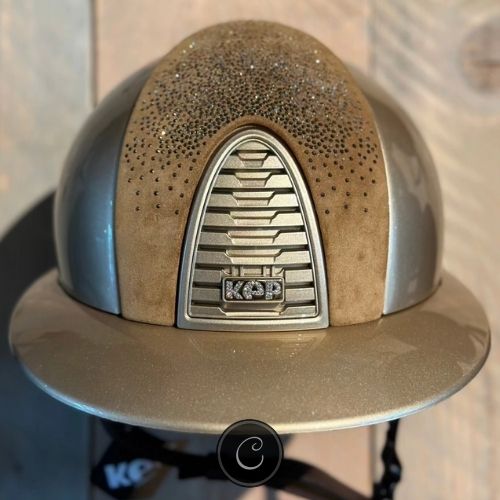 Kep Italia metal golden sand shaded swarovski beige