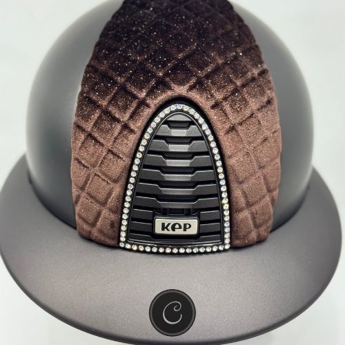 Kep Italia textile bruin Milano velvet bruin shining Swarovski