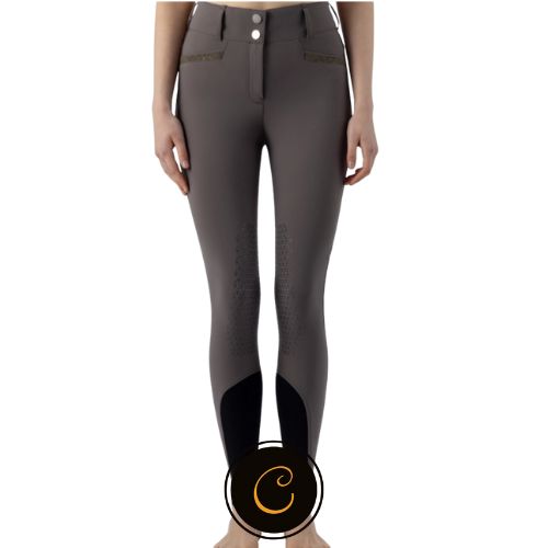 Equiline Crystalef & Crystalek High waist rijbroek mars