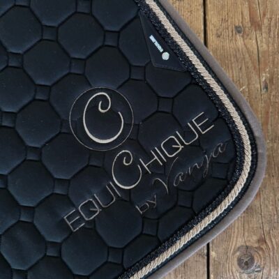 equiline octagon zwart voorraad spring dekje met beige en glitter