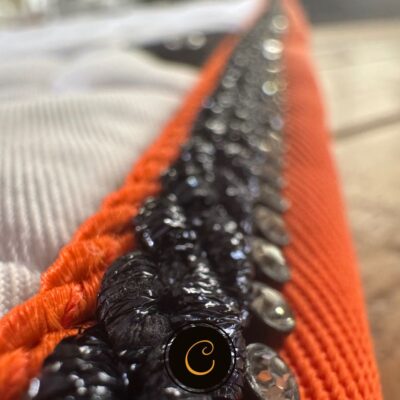 equiline octagon oranje zwart rhinestones oranje