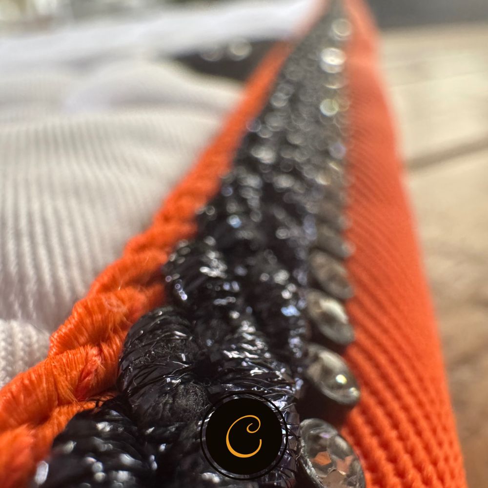 Equiline Octagon Wit Zwart Oranje Rhinestones equiline octagon oranje zwart rhinestones oranje