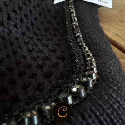 Equiline Oornetje Gerald Zwart Rhinestones Glitter Zwart Soundless