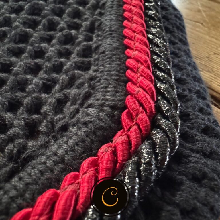 oornetje dell square zwart bordeaux glitter zwart